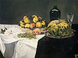 Still Life with Melon and Peaches 2 by Edouard Manet